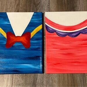 Disney Donald & Daisy Duck Matching Top Arcylic Paintings